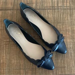Kate Spade Eleni Flex Scalloped Bow Flats Navy Size 6